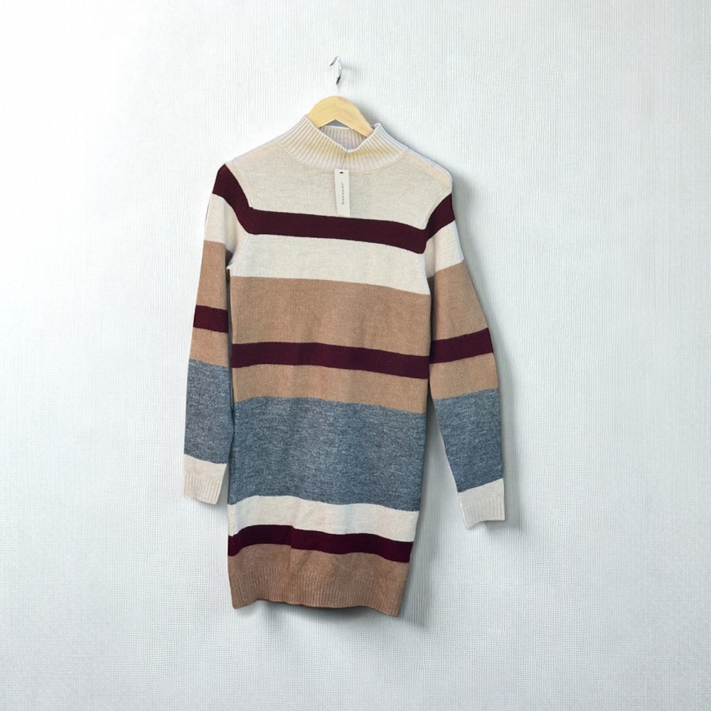 Franceca’s Evane Bold Striped Sweater Mini Dress NWT - Picture 2 of 12